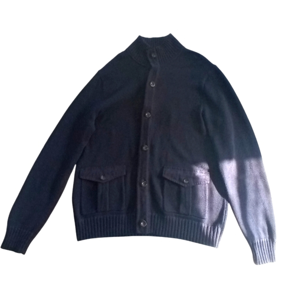 GAP Men's Size Large Navy Blue Long Sleeve Cardigan 100% Cotton